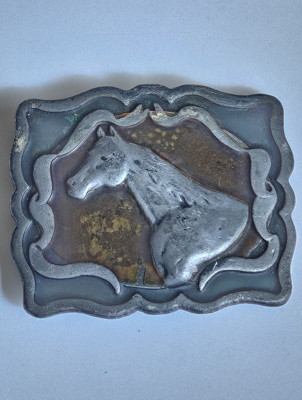 Indiana Metal Craft 1978 Vintage Horse Belt Buckle (F88) "2.5 x "2